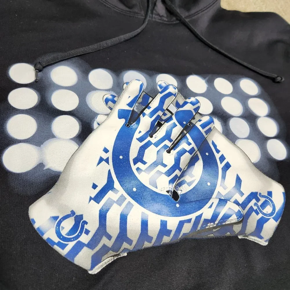 Indianapolis Colts Hoodie Men M‎ Black Nike Therma Fit NFL Football Performance